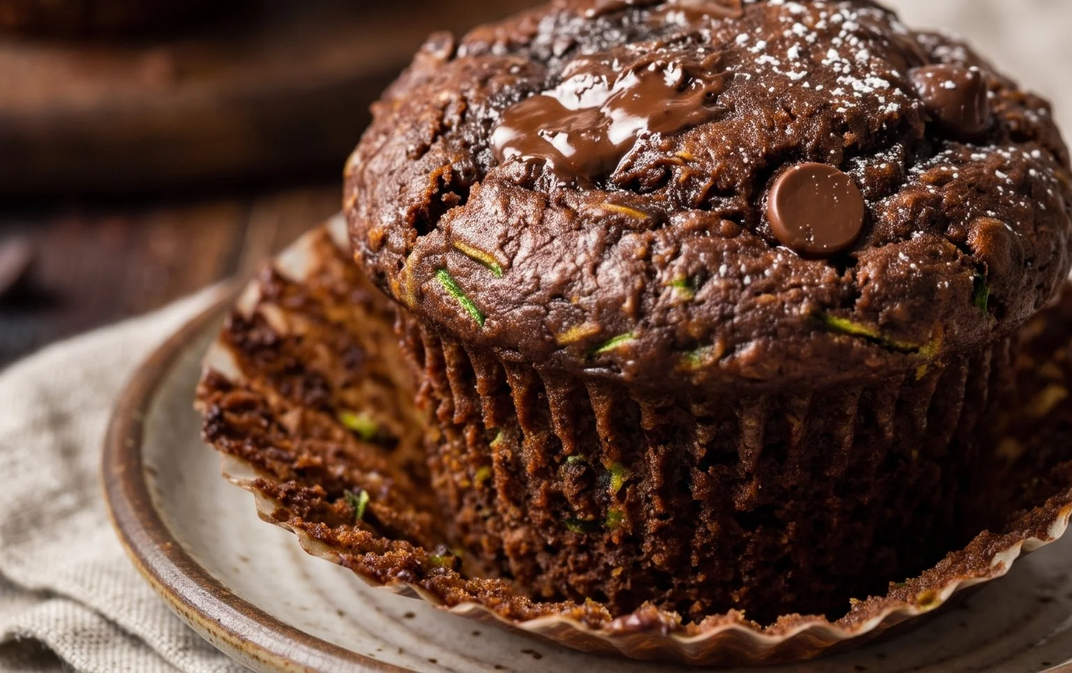 Double Chocolate Zucchini Muffins