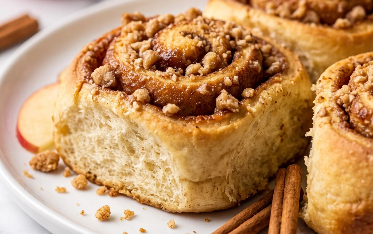 Apple Crumb Cinnamon Rolls