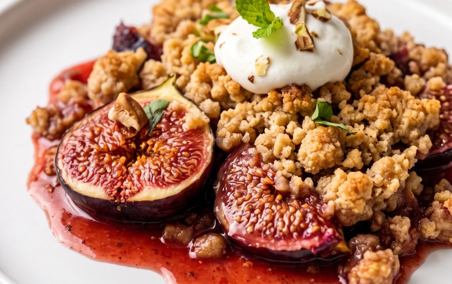 Crumble aux figues fraîches